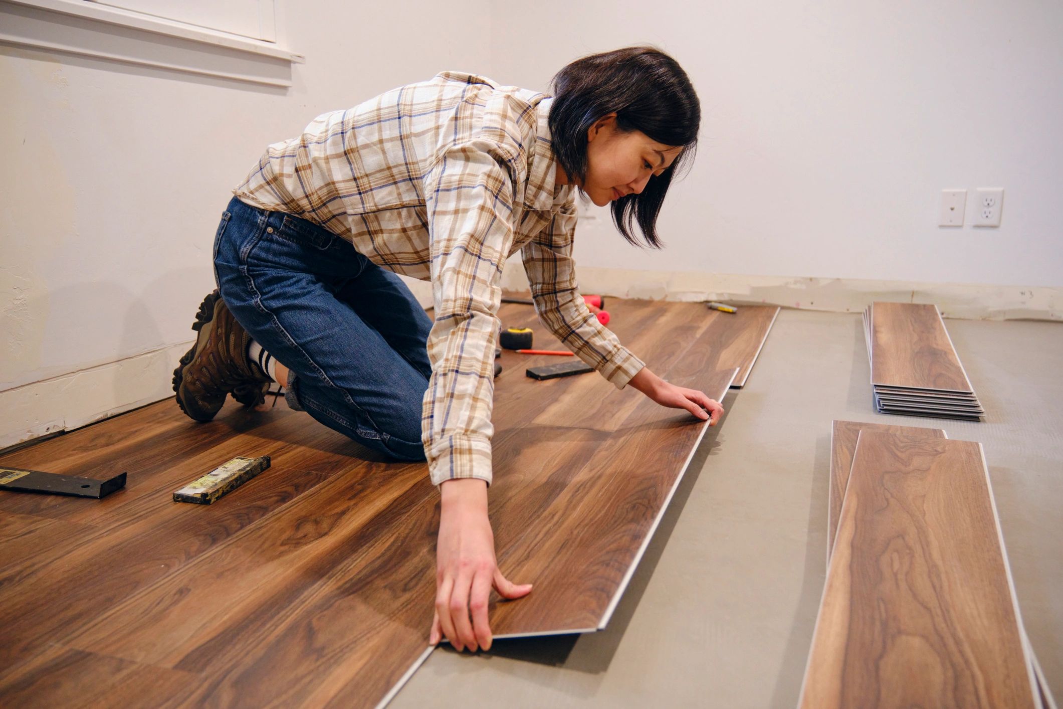 Homeowner reviewing renovation details